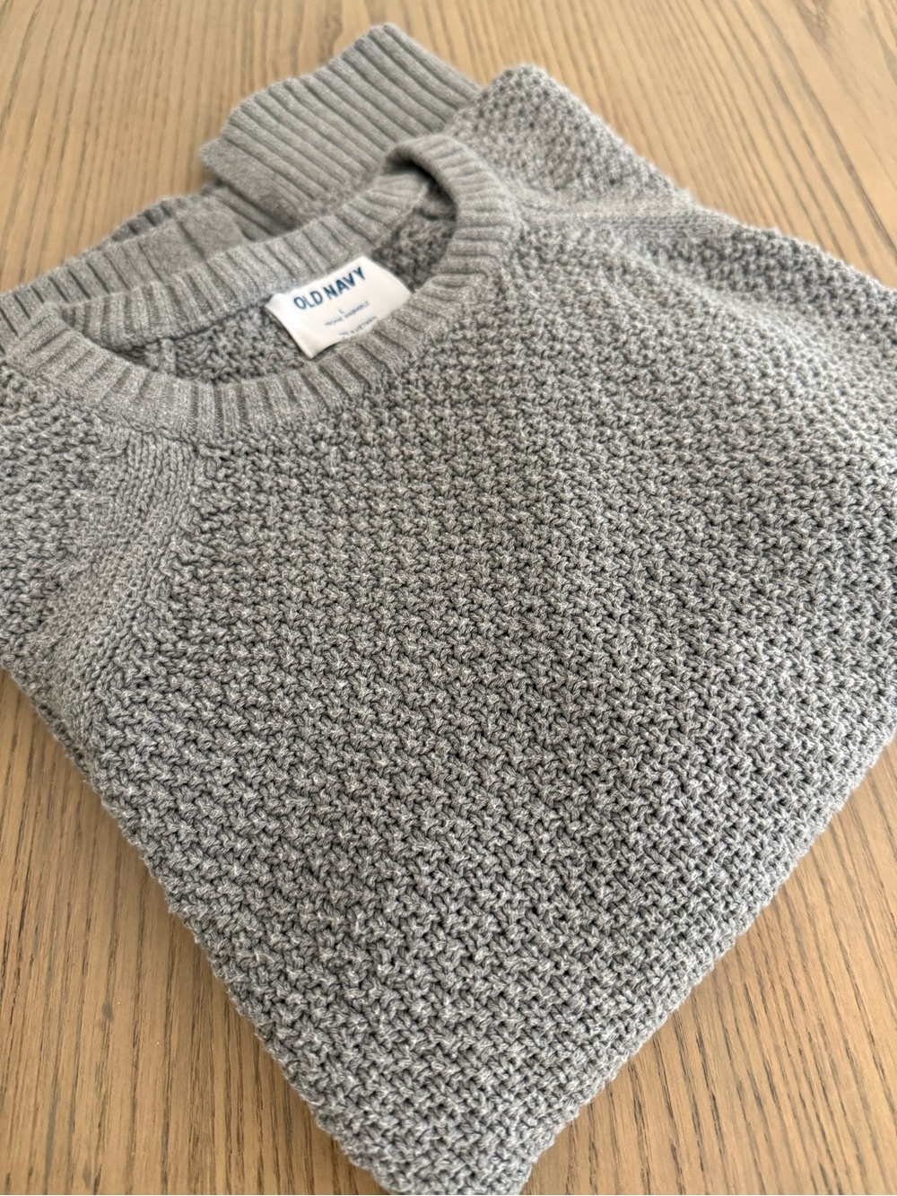Old Navy Women’s Large Gray Textured Crew Neck Sweater